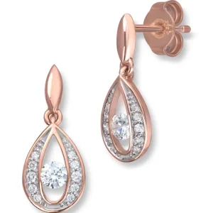 Ørepynt i roségull med Cubic zirkonia