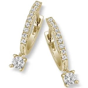Øreringer i forgylt sølv med cubic zirkonia charms