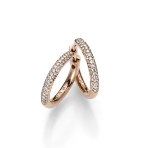 Øreringer i rosegull med diamanter 0,36ct