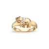 Ring i gult gull elefant
