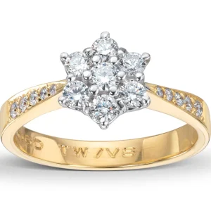 Rosettring 0,60ct. gult gull