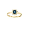 Rosettring med safir og diamanter 0,05 ct.