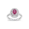 Rubin og diamantring 18 kt.