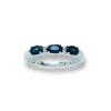 Safir og diamantring 0,02 ct.