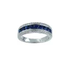 Safir og diamantring 0,28 ct.