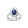 Safir og diamantring 0,80 ct.