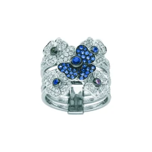 Safir og diamantring – Flower