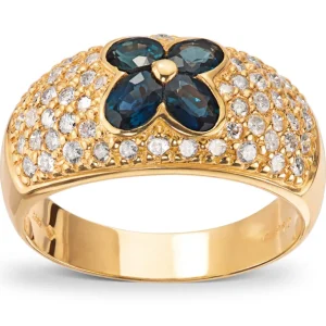 Safir og diamantring – Flower