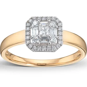 Sammensatt diamantring 0,35 ct.