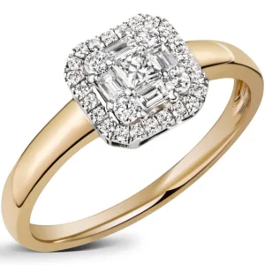Sammensatt diamantring 0,35 ct.
