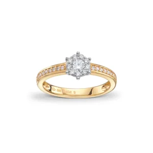 Sammensatt diamantring 0,45ct