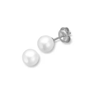 Sølv perleøredobber 5,5 – 6 mm