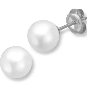 Sølv perleøredobber 6,5 – 7 mm
