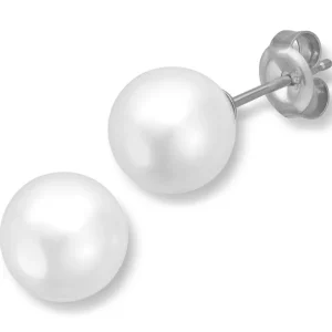 Sølv perleøredobber 7,5 – 8 mm