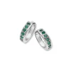 Sølv ørering med grønn cubic zirkonia