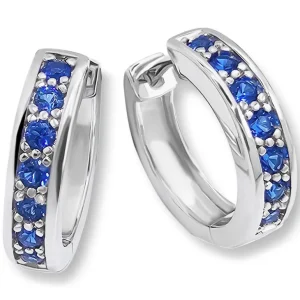 Sølv øreringer med blå cubic zirkonia