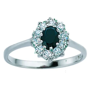 Sølvring med safir
