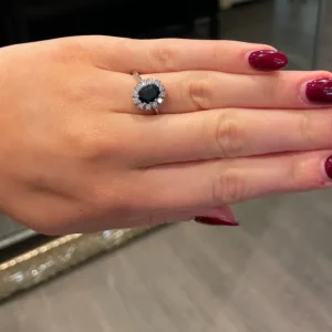 Sølvring med safir large