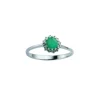 Sølvring med smaragd og cubic zirkonia