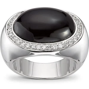 Sølvring Onyx