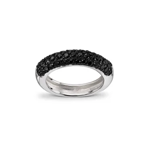 Sølvring sort cubic zirkonia