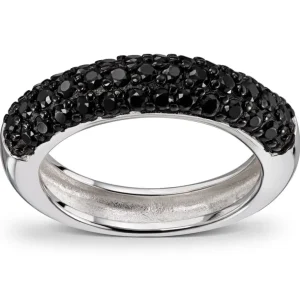 Sølvring sort cubic zirkonia