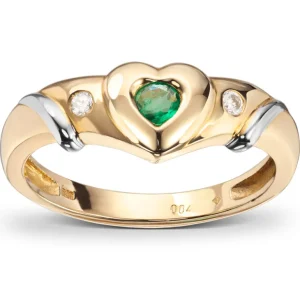 Smaragd ring hjerte