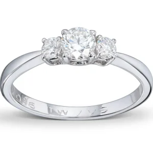 3-stens diamantring 0,46 ct.