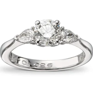 3 stens diamantring 0,96 ct.