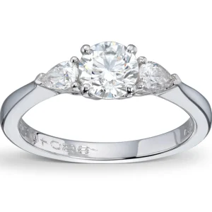3 stens diamantring 0,96 ct.