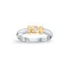 Tofarget diamantring