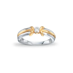 Tofarget diamantring