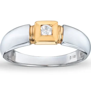 Tofarget diamantring