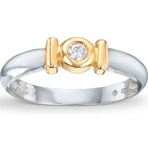 Tofarget diamantring