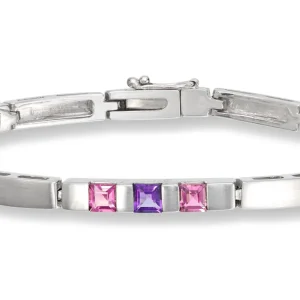 Ametyst og turmalin armbånd