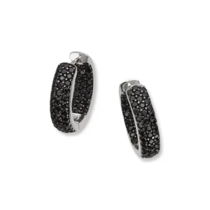Black zirkonia sølv øreringer