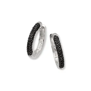 Black zirkonia sølv øreringer