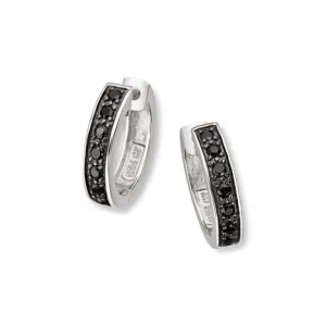 Black zirkonia sølv øreringer