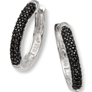 Black zirkonia sølv øreringer