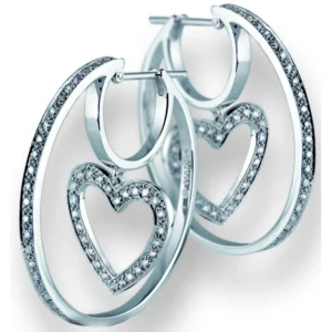 «Dangling hearts» – diamantøreringer
