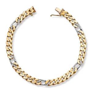 Diamantarmbånd i gult gull