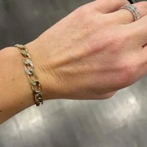 Diamantarmbånd i gult gull