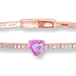 Diamantarmring safirhjerte