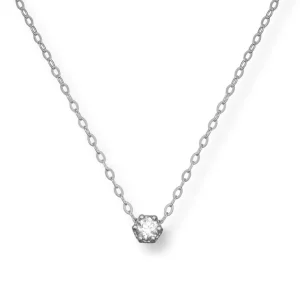 Diamantkjede 0,10 ct. hvitt gull