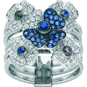 Safir og diamantring – Flower