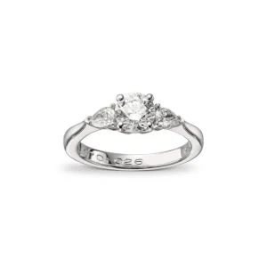 3 stens diamantring 0,96 ct.